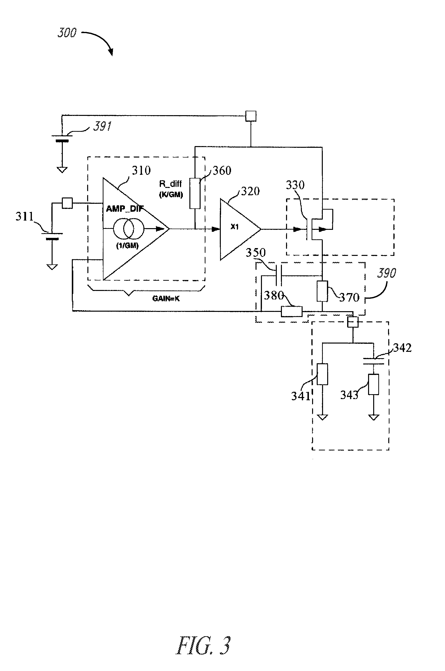 Series voltage regulator with low dropout voltage and limited gain transconductance amplifier