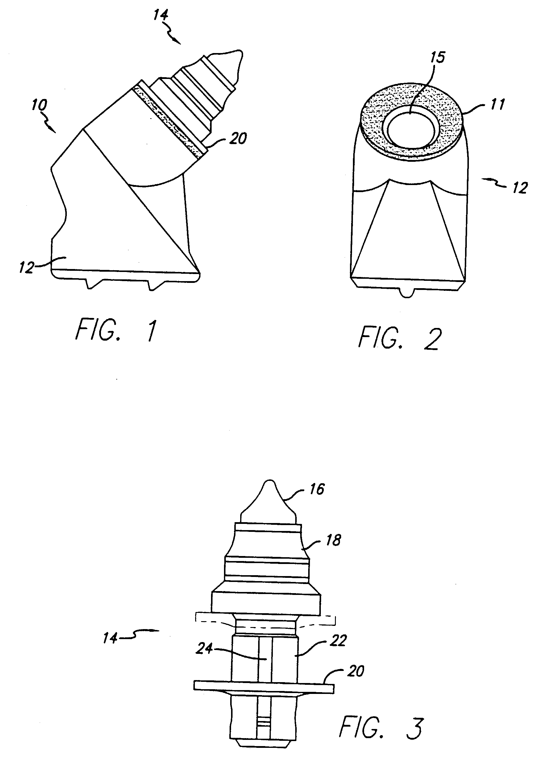 Rotating cutter bit assembly having hardfaced block and wear washer