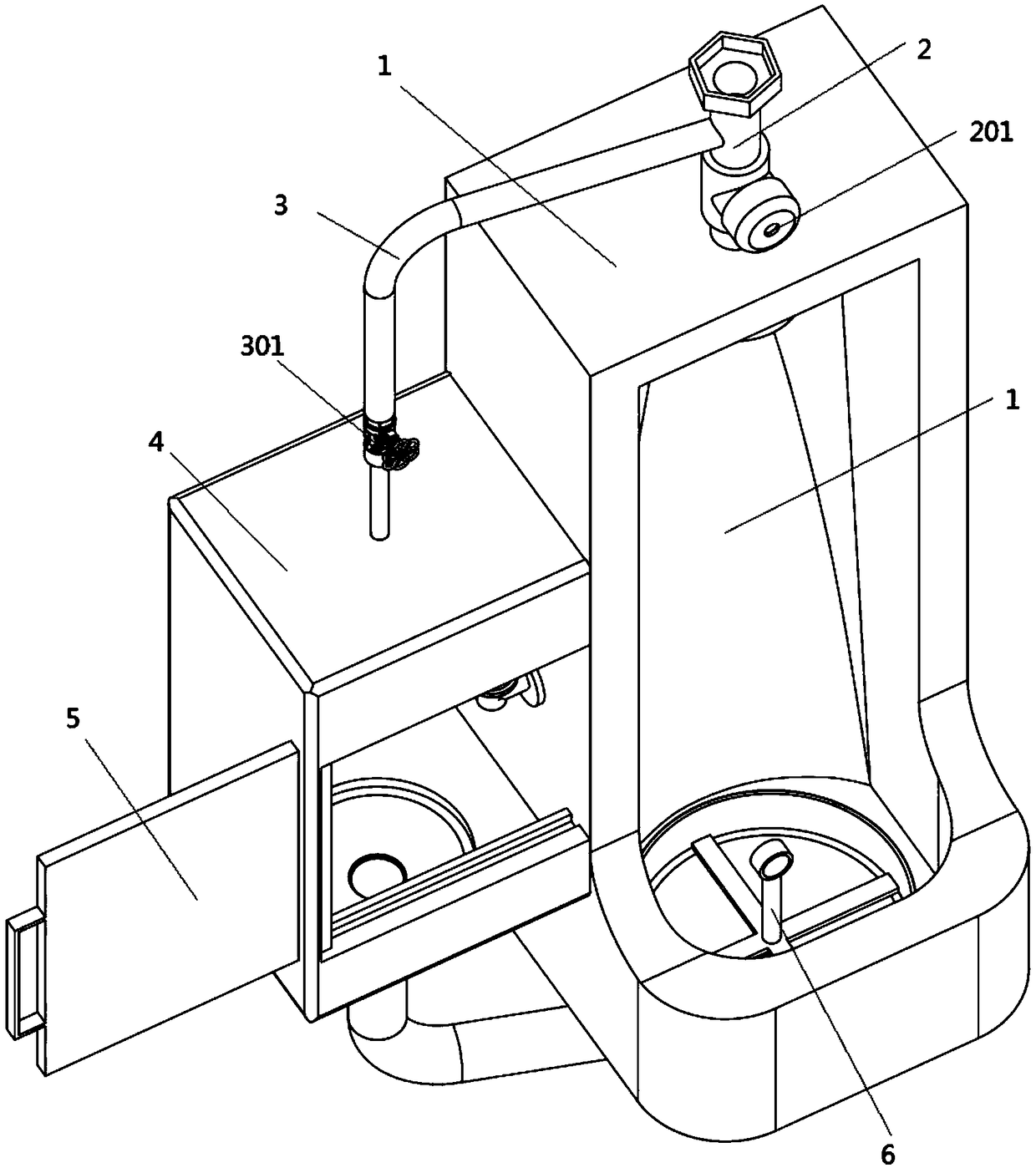 Urinal structure of hospital public washroom