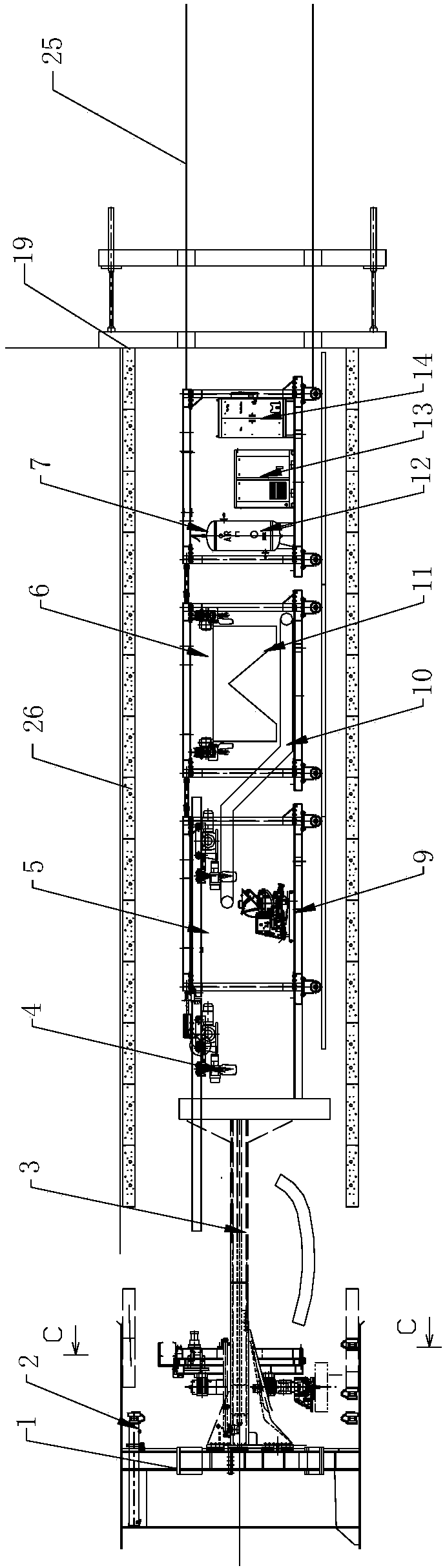 A Segment Secondary Lining Equipment with Continuous Tension