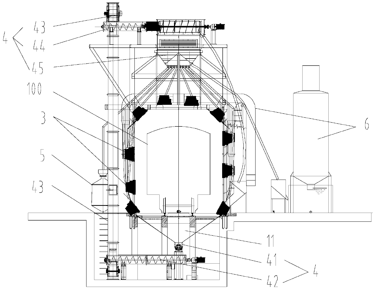 Train whole-vehicle shot blasting derusting machine