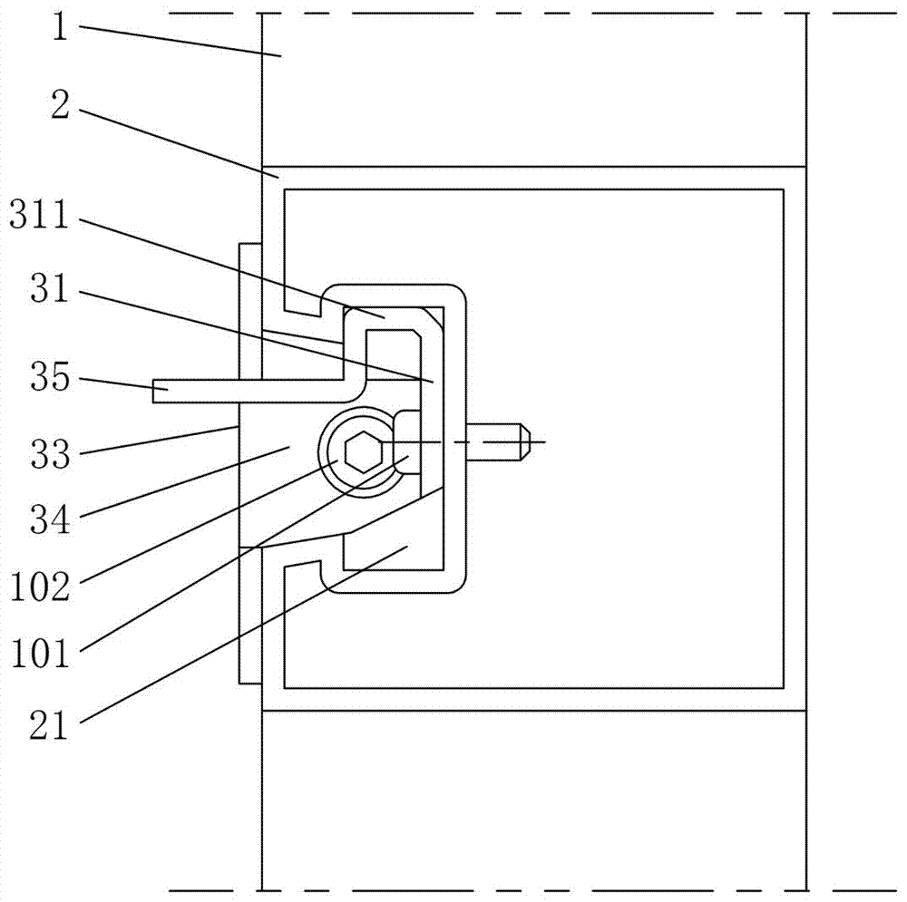 Connecting structure of curtain wall keel