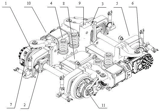 Power bogie adopting traditional wheel sets for 100% low-floor light rail vehicle