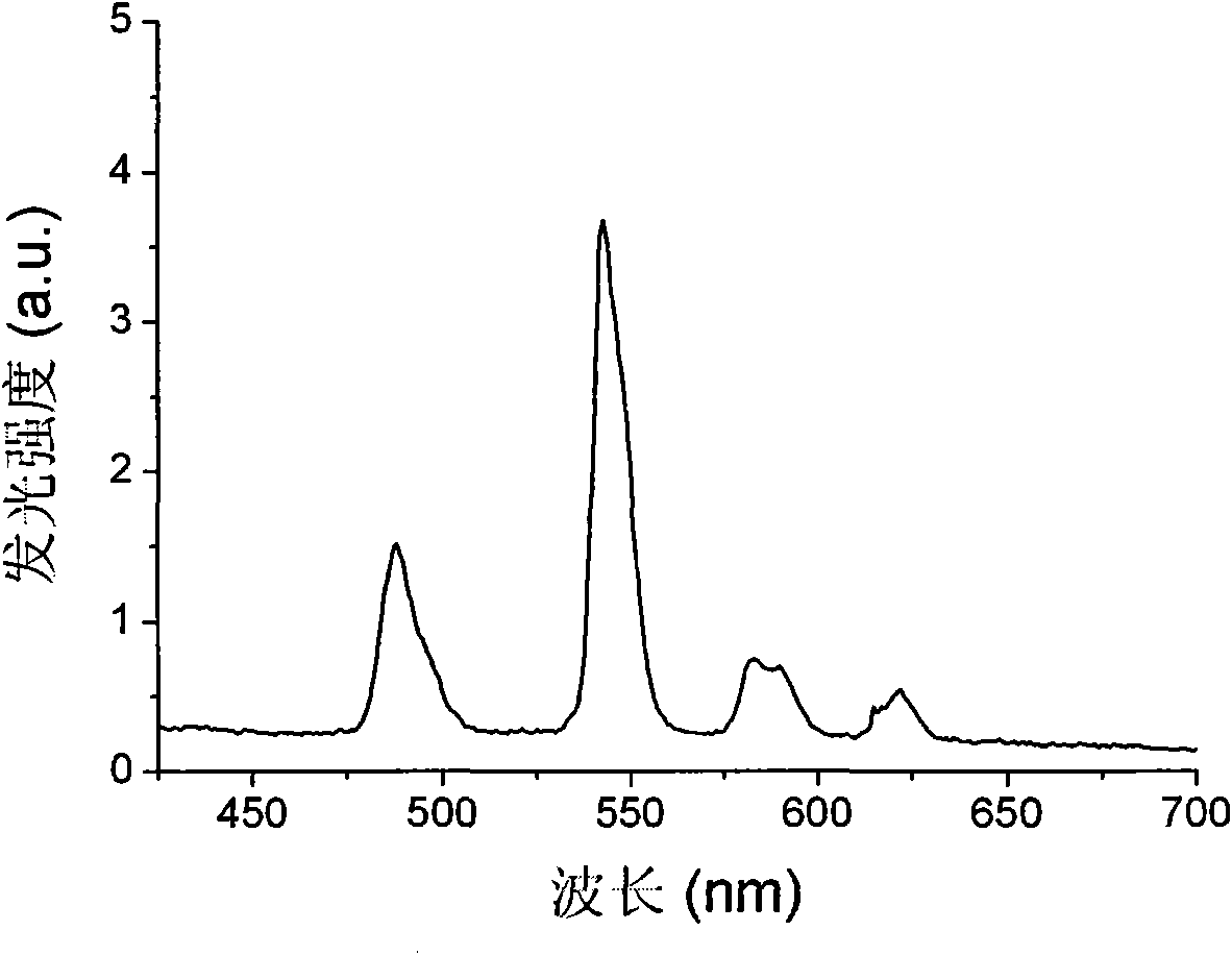 Borate green luminescent material and preparation method thereof