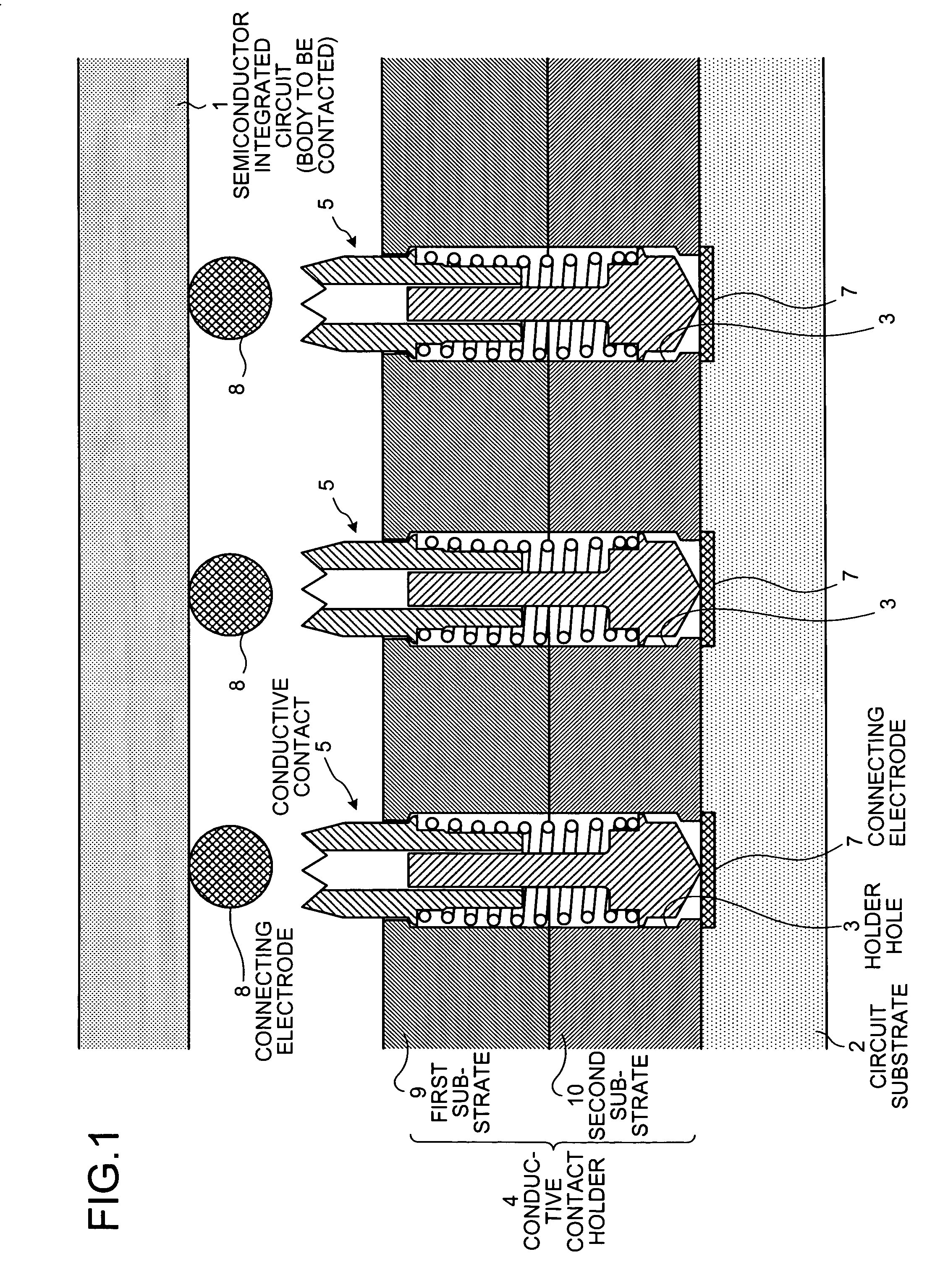 Needle-like member, conductive contact, and conductive contact unit