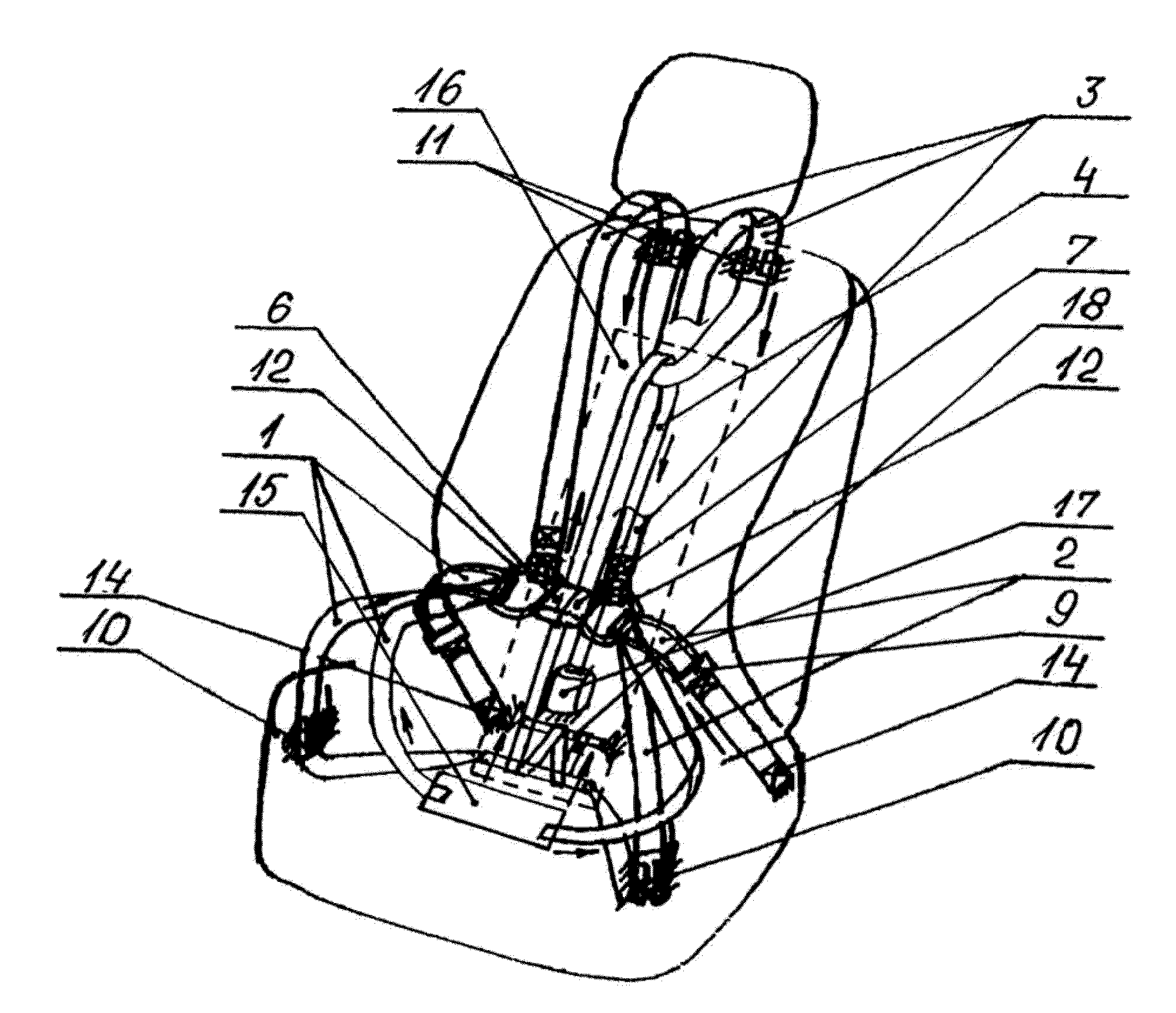 Device for restraining a user in a vehicle seat