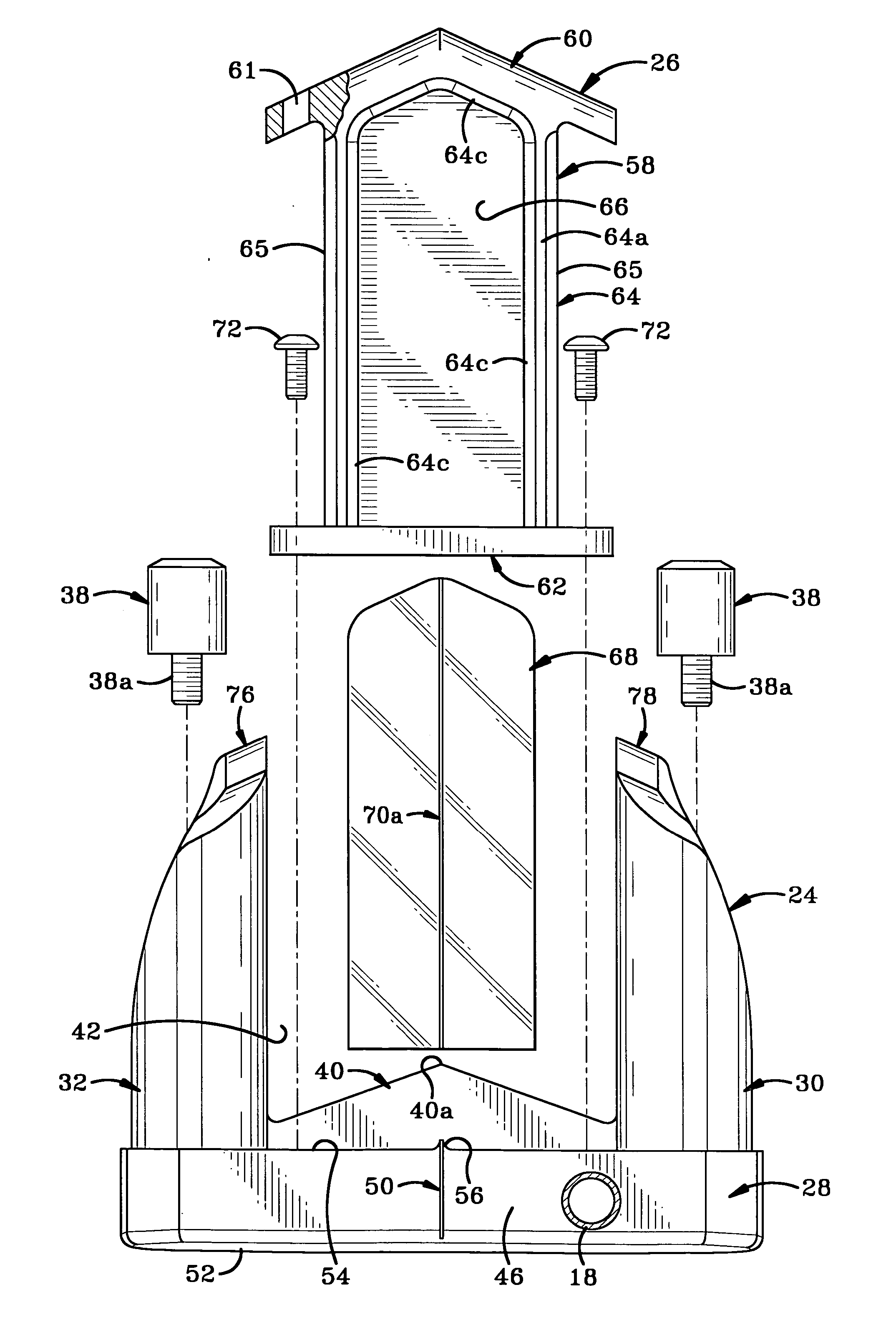 Golf putter with removeable inserts for altering the center of gravity of the putter