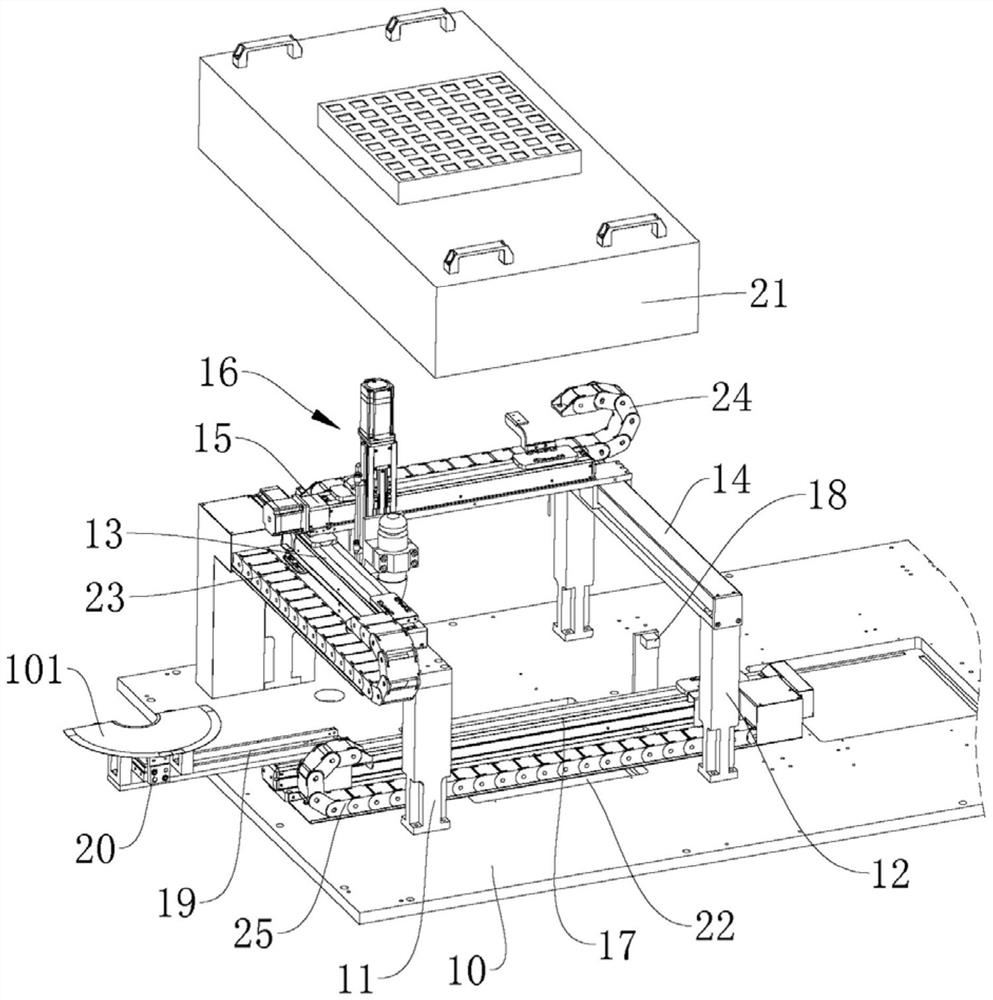 Trimming mechanism of automatic feeding, trimming and water gap shearing machine for in-mold decorative plastic injection part