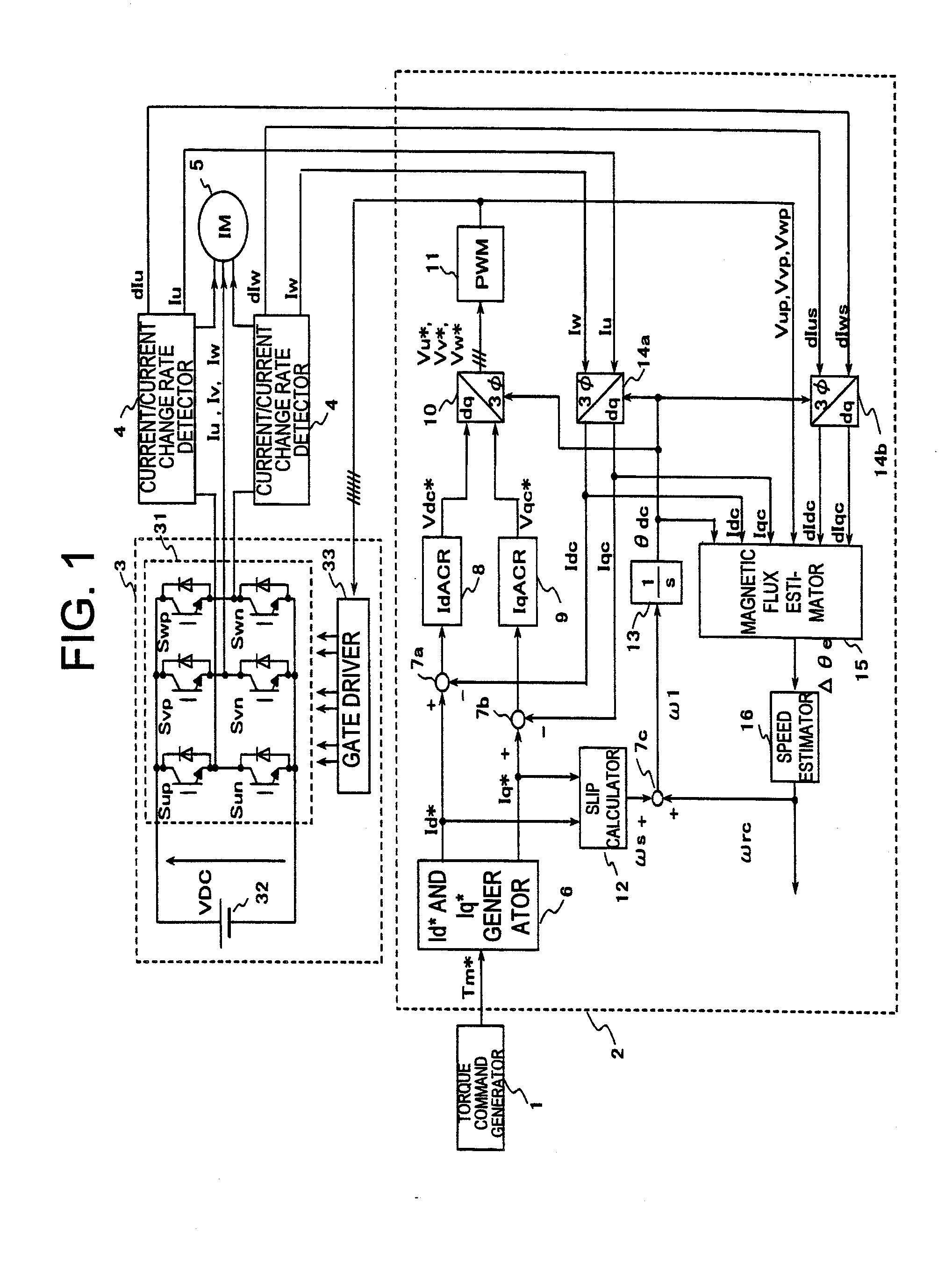 Drive device for alternating current motor and electric motor vehicle