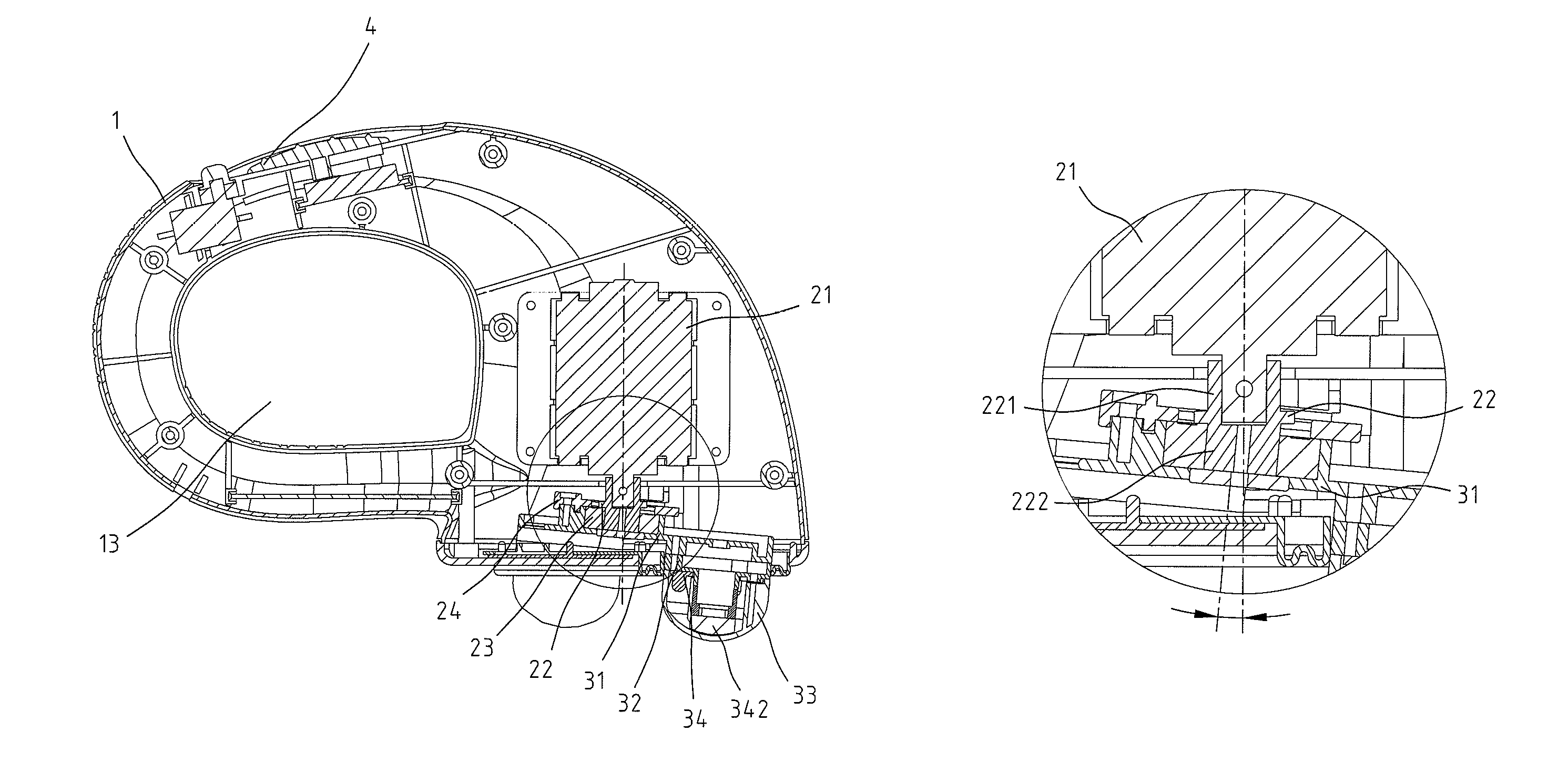 Handheld massage device