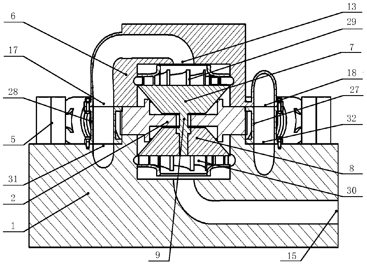 Two-stage sandwich type traveling wave piezoelectric centrifugal pump and driving method thereof