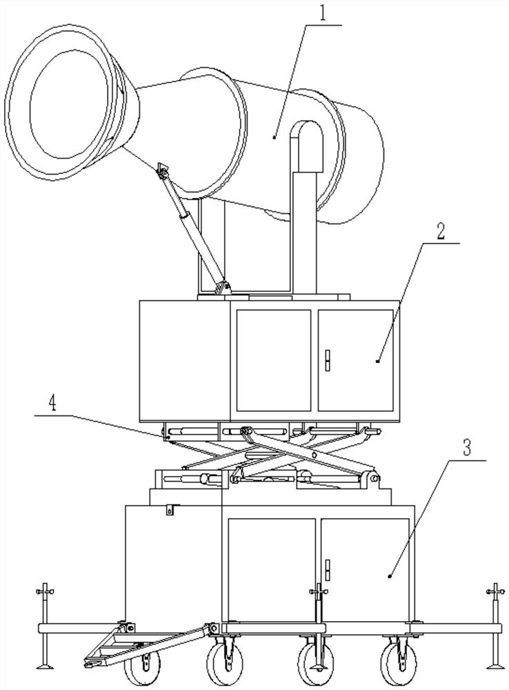 Spraying and dust settling device for building construction