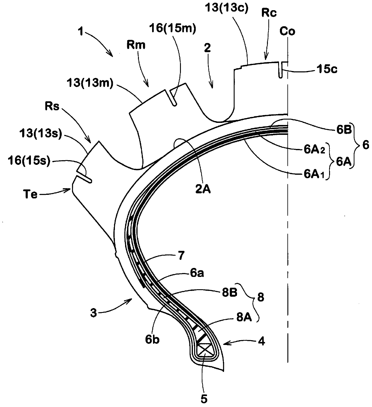 Tire for motorcycle for rough terrain