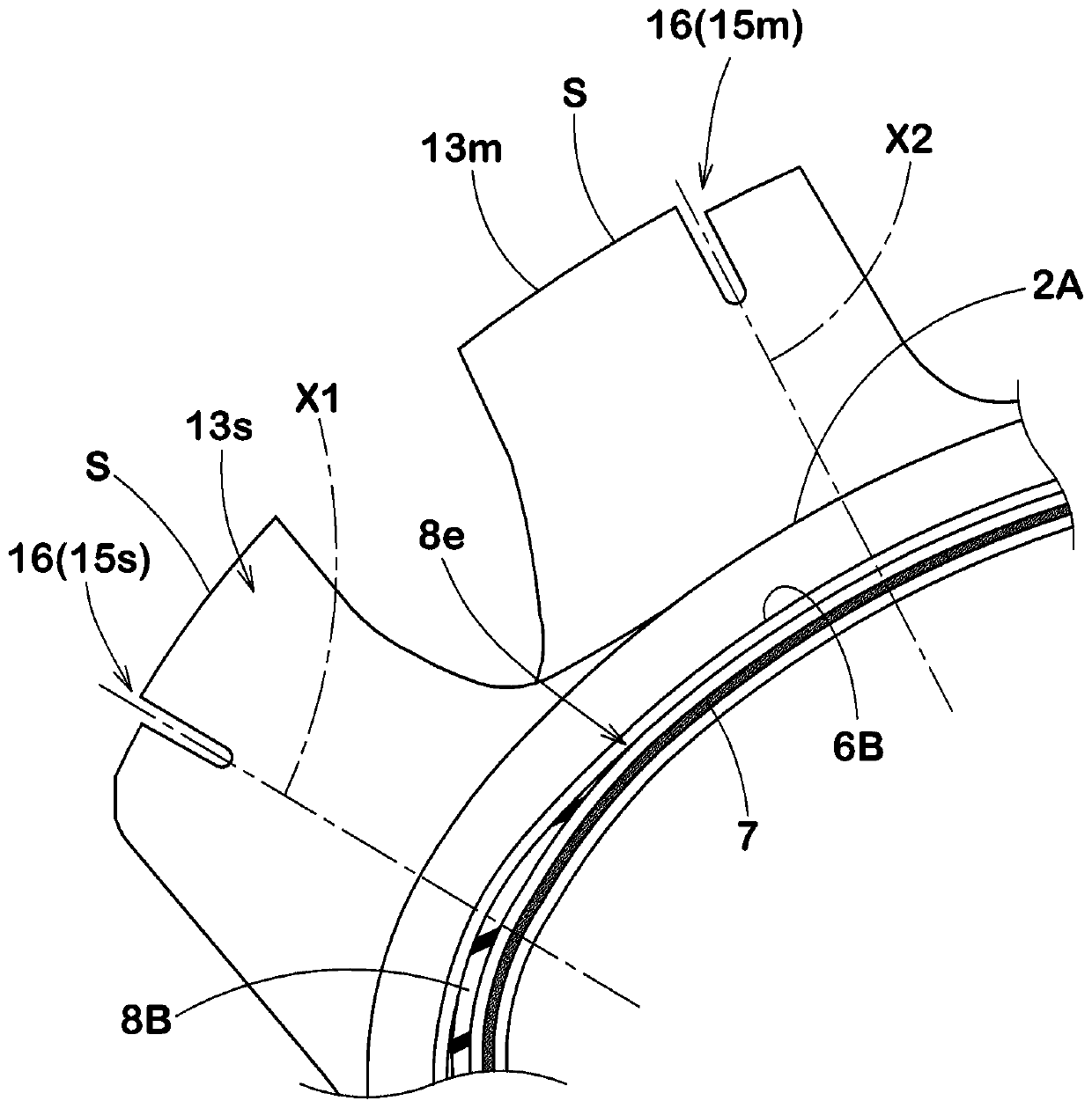 Tire for motorcycle for rough terrain