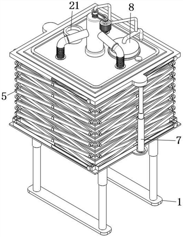 Ventilation type granary based on circulating distribution type variable storage space