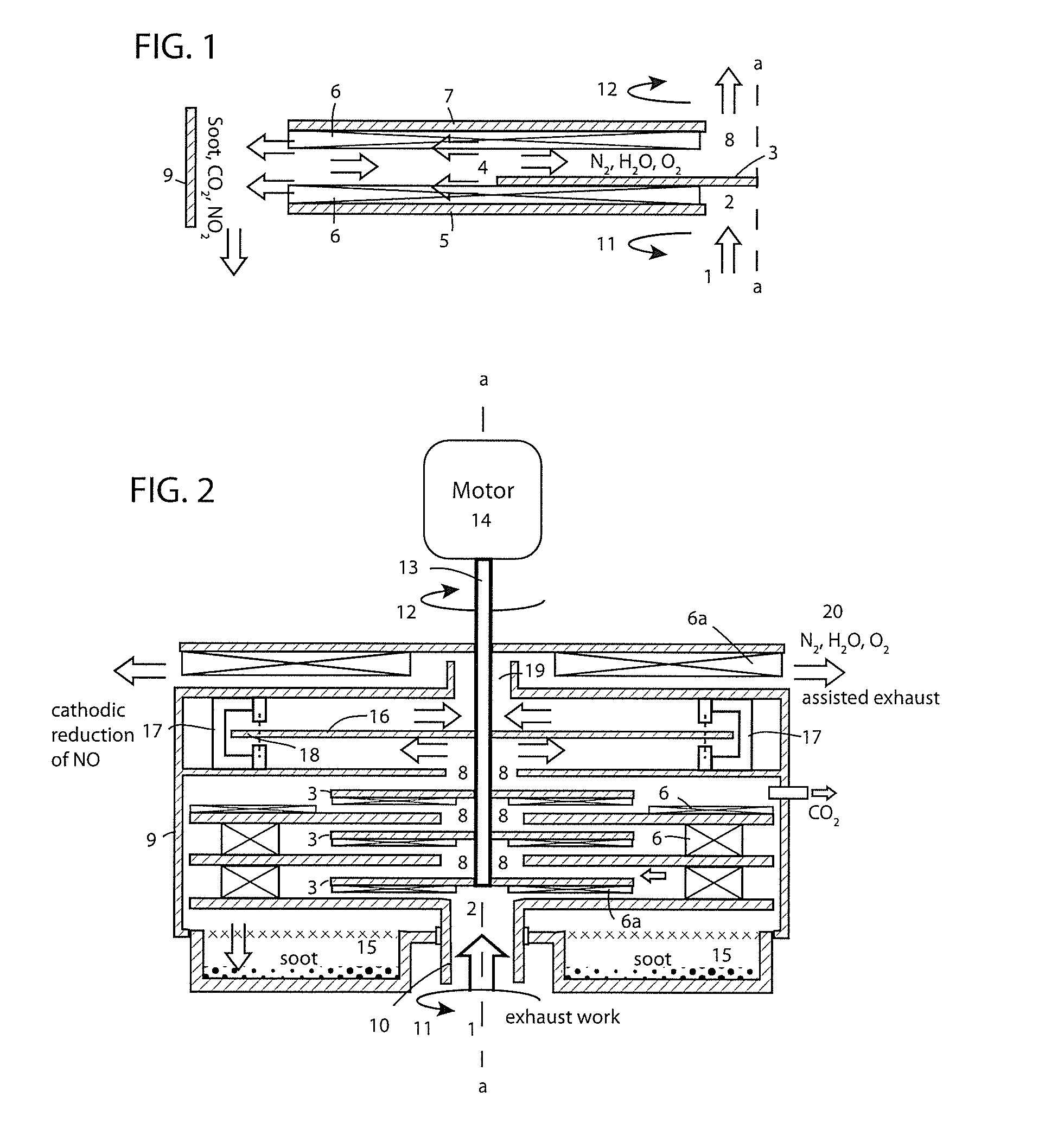 Radial counterflow muffler for no reduction and pollutant collection