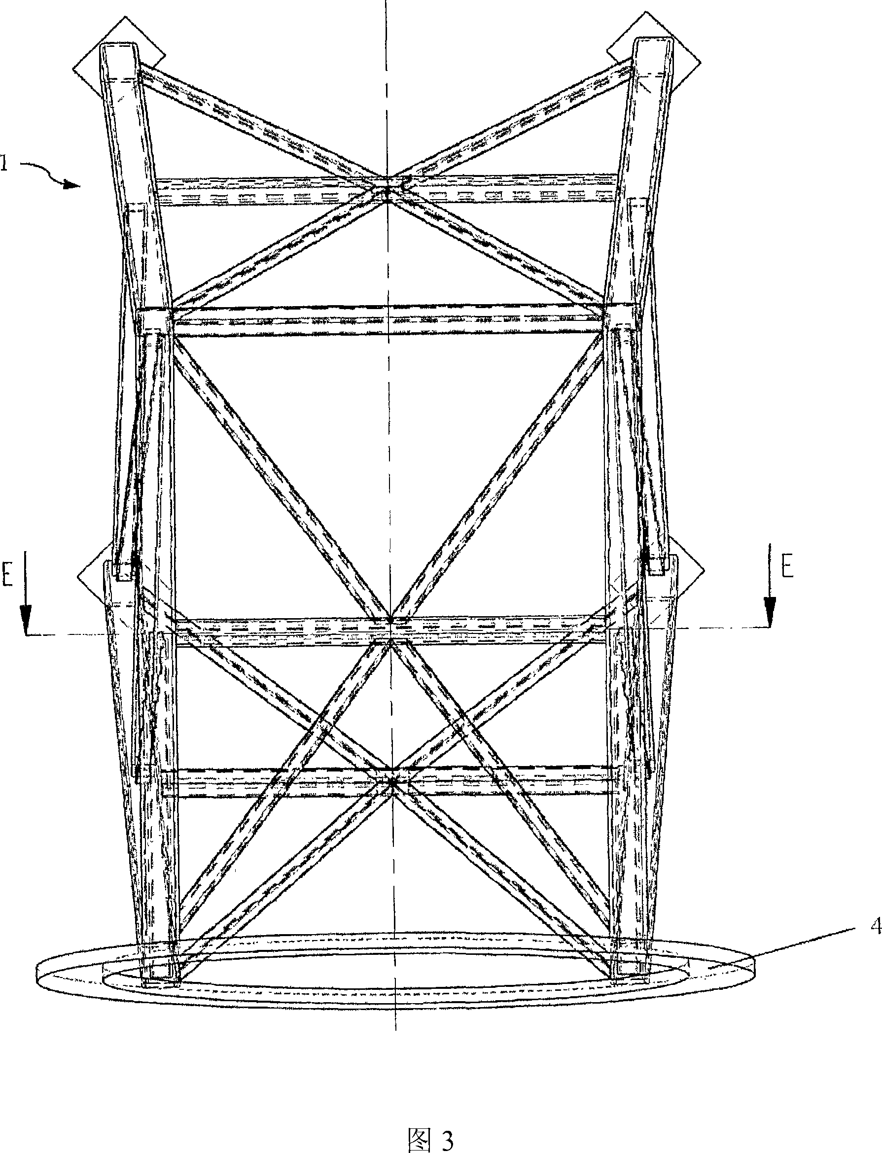 Suspended carriage for wind energy facility, rotary connecting device for wind egergy facility, wind egergy facility, driving method for wind egergy facility