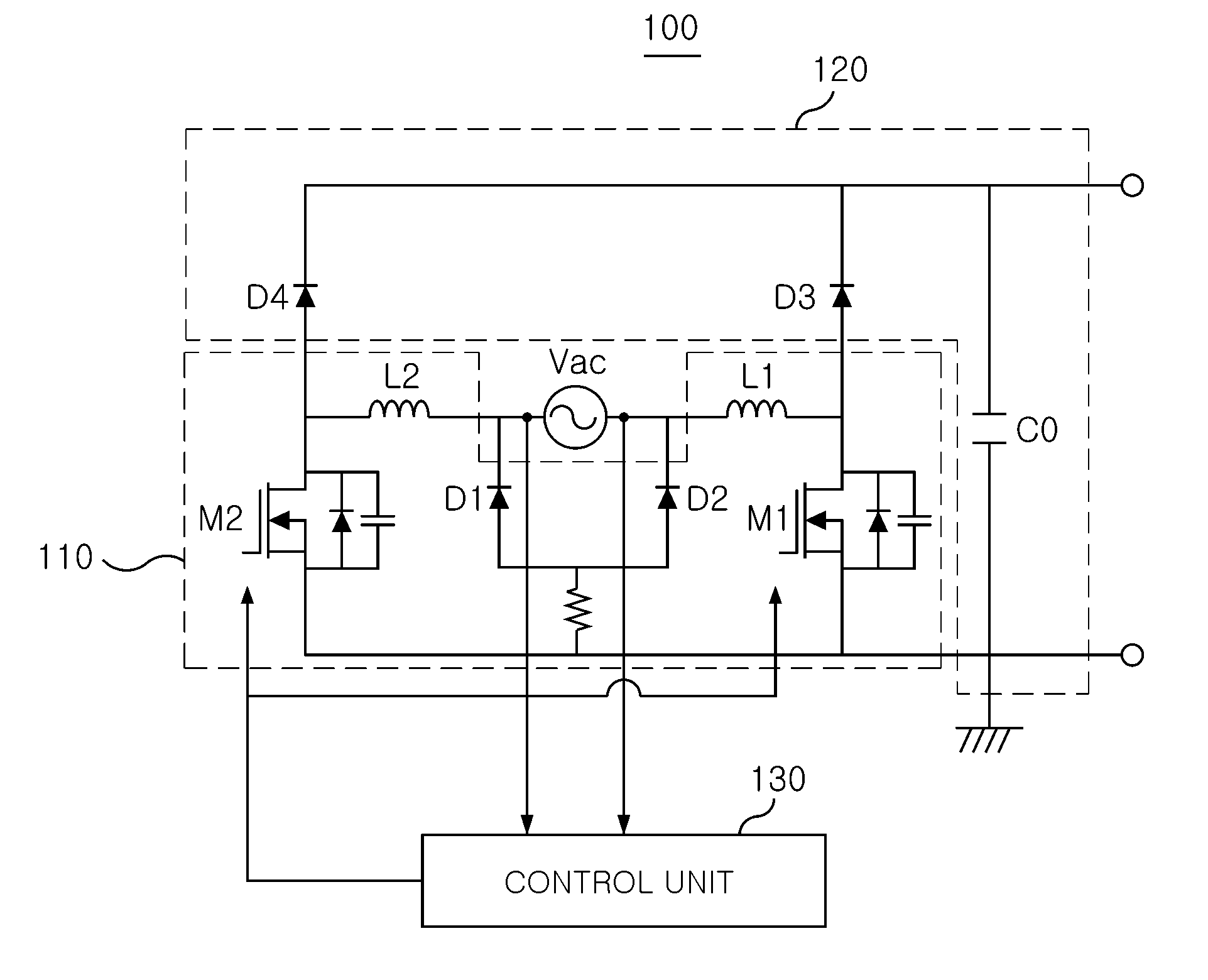 Bridgeless power factor correction circuit