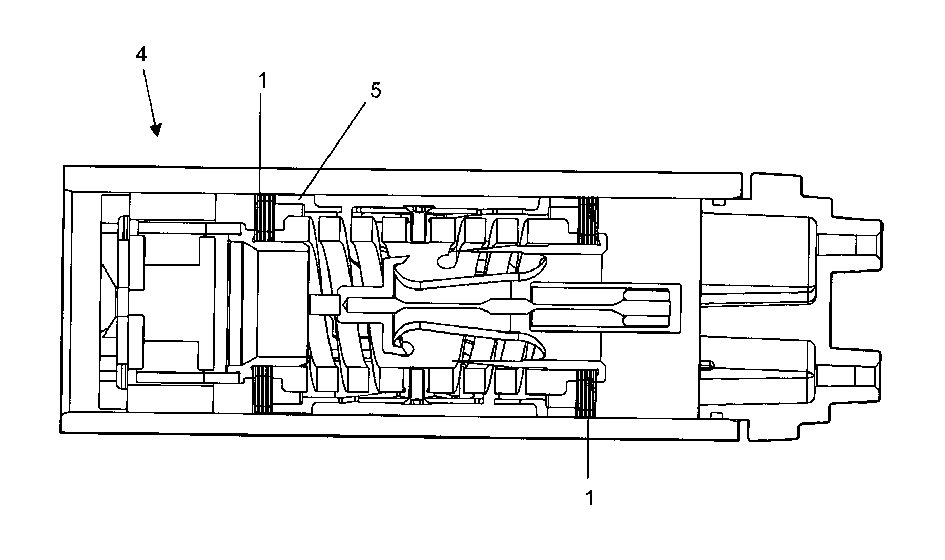 Leaf spring and compressor with leaf spring