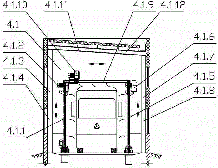 Heavy automobile rain test system and process