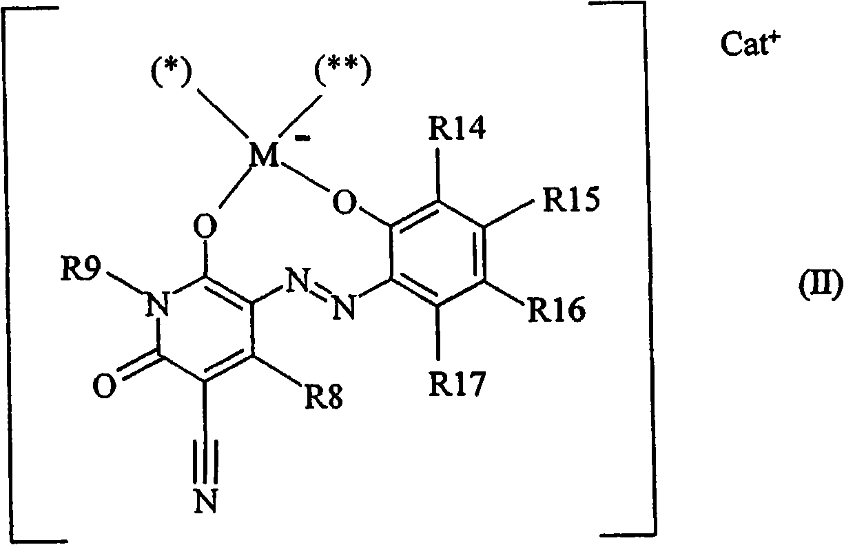 Pyridinone based azo dyes and their metal complex salts