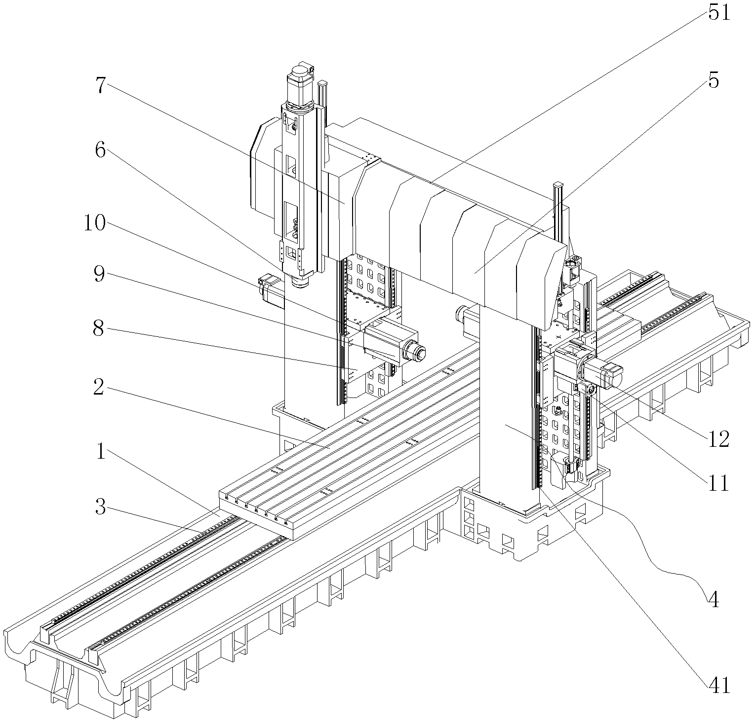 Duplex gantry milling machine