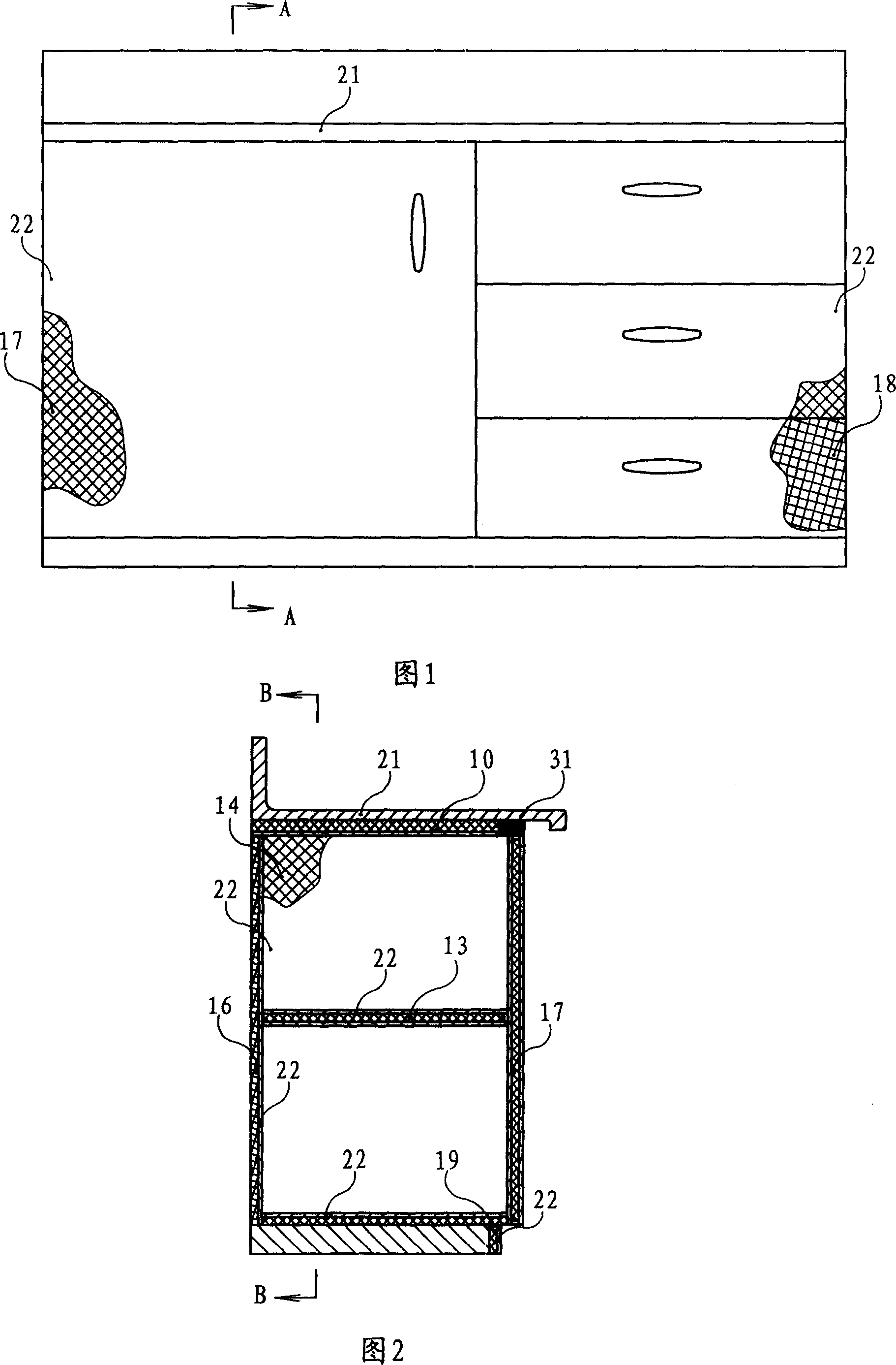 Dampproof cabinet and its manufacturing method