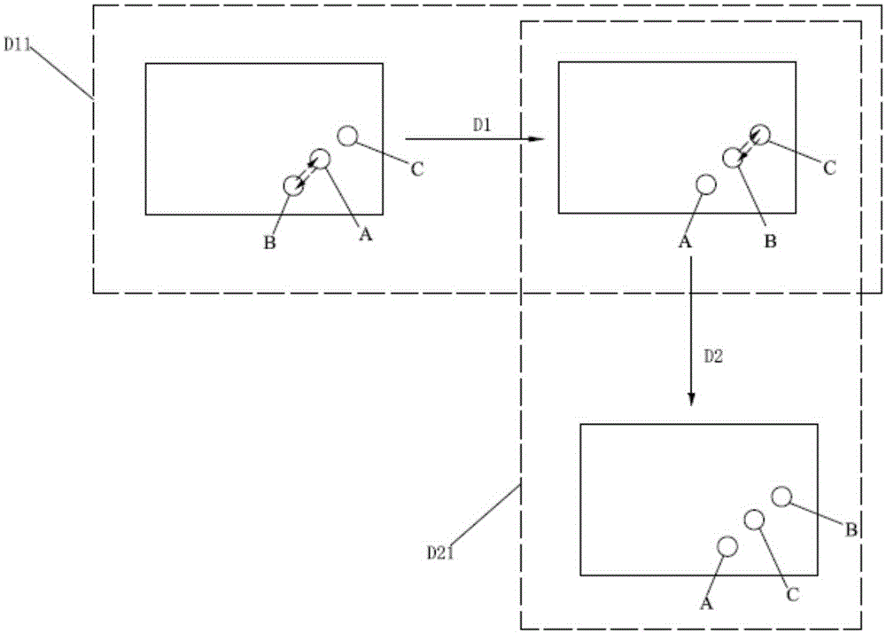 Switching method and device for keeping button positions relatively fixed, mobile client and computer client