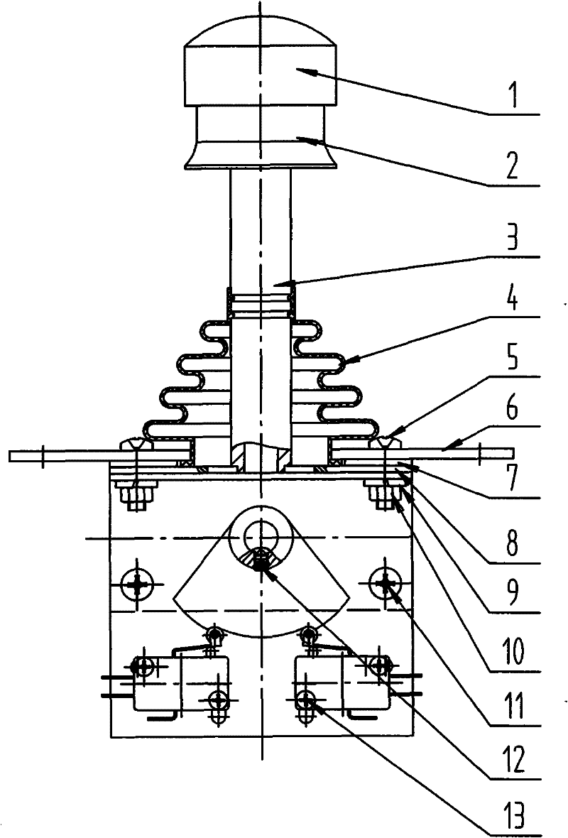 Electric control handle having functions of meso-position locking and control damping adjustment