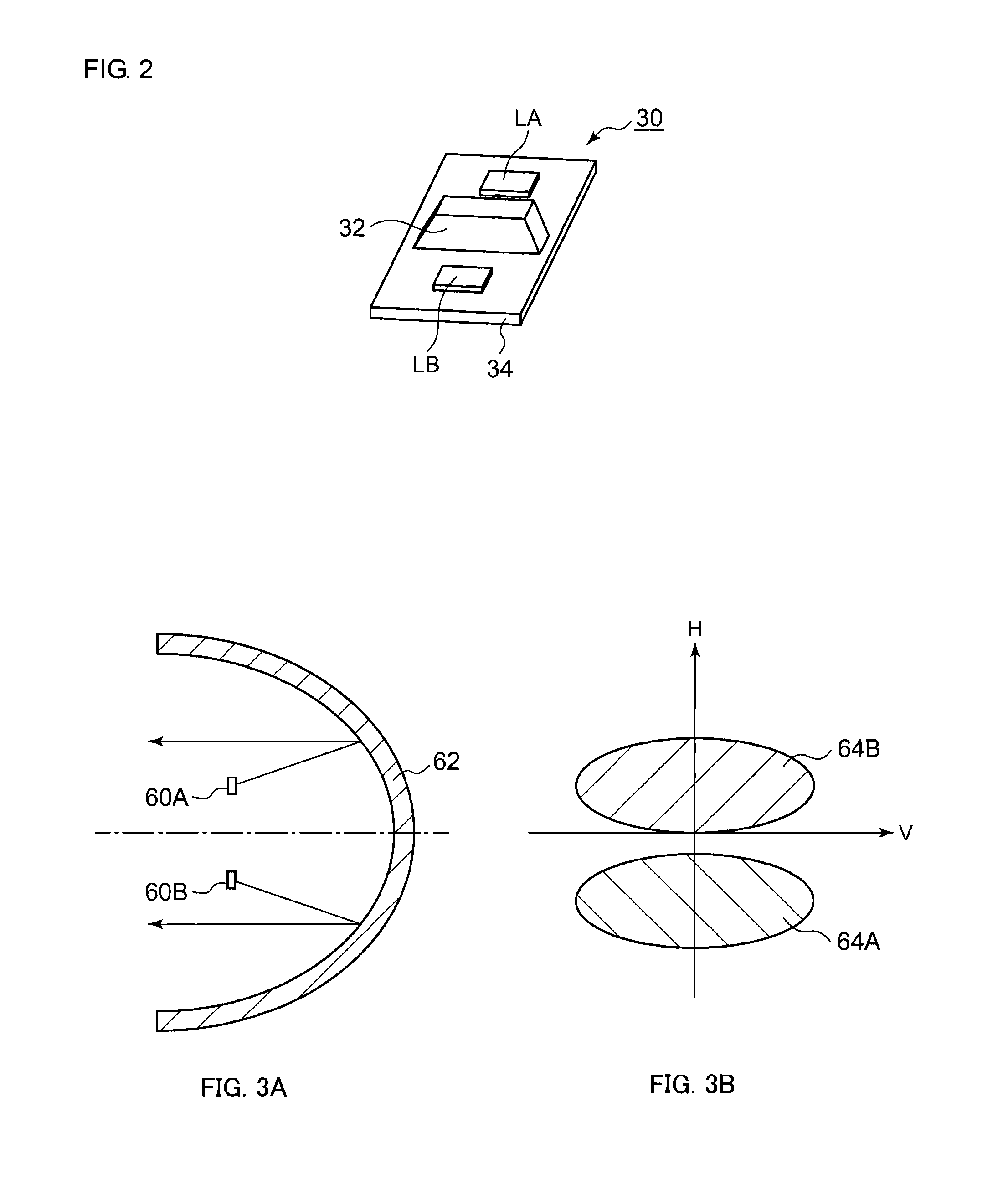 Automotive headlamp forming multiple light distribution patterns with a single lamp