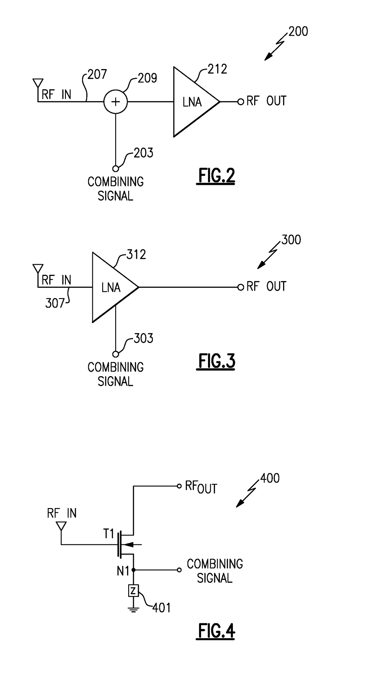 Hybrid amplifier and signal combiner