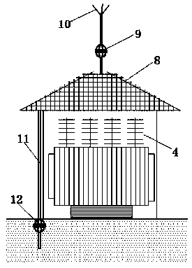 Area coverage lightning protection device for substation