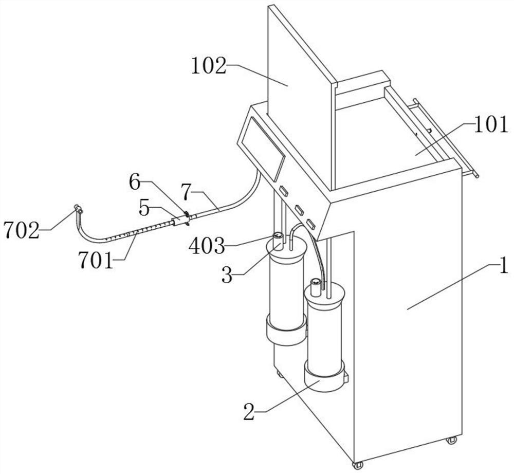 Two-way pressurization gastric lavage device for digestive system department