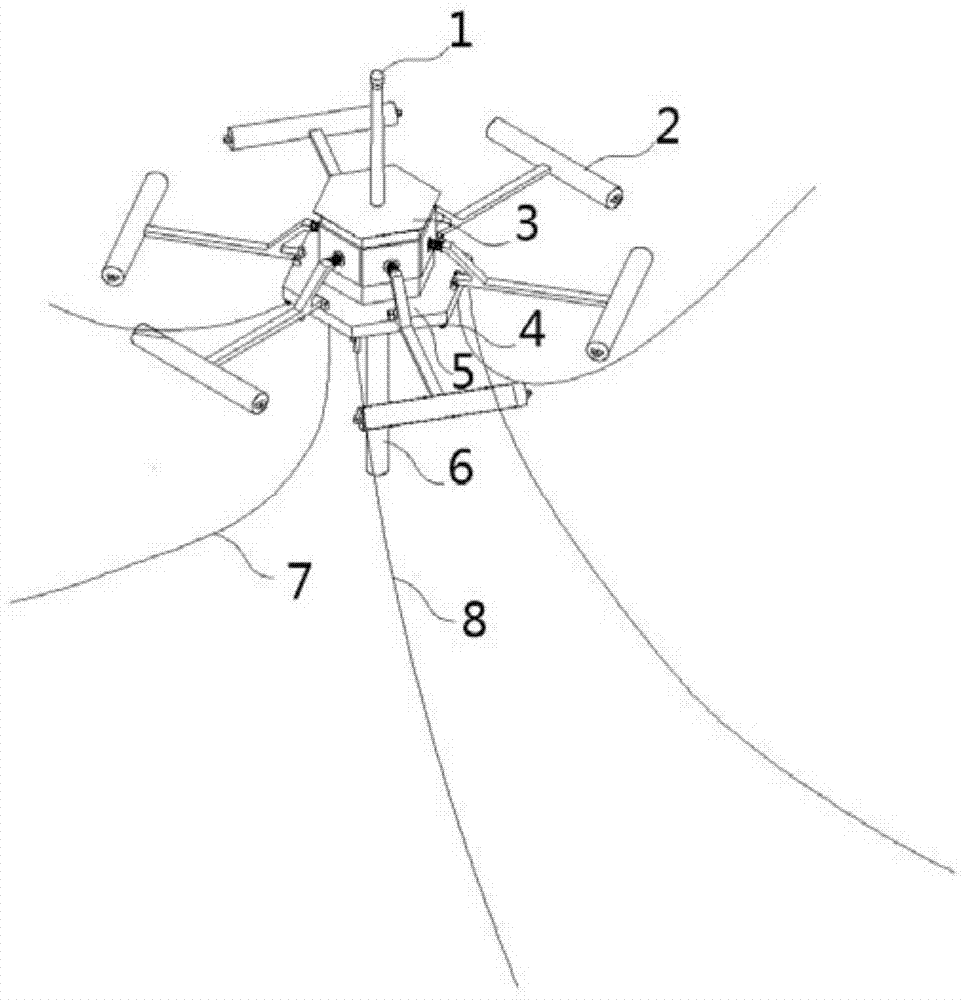 Offshore power grid system transmission device and erection method thereof