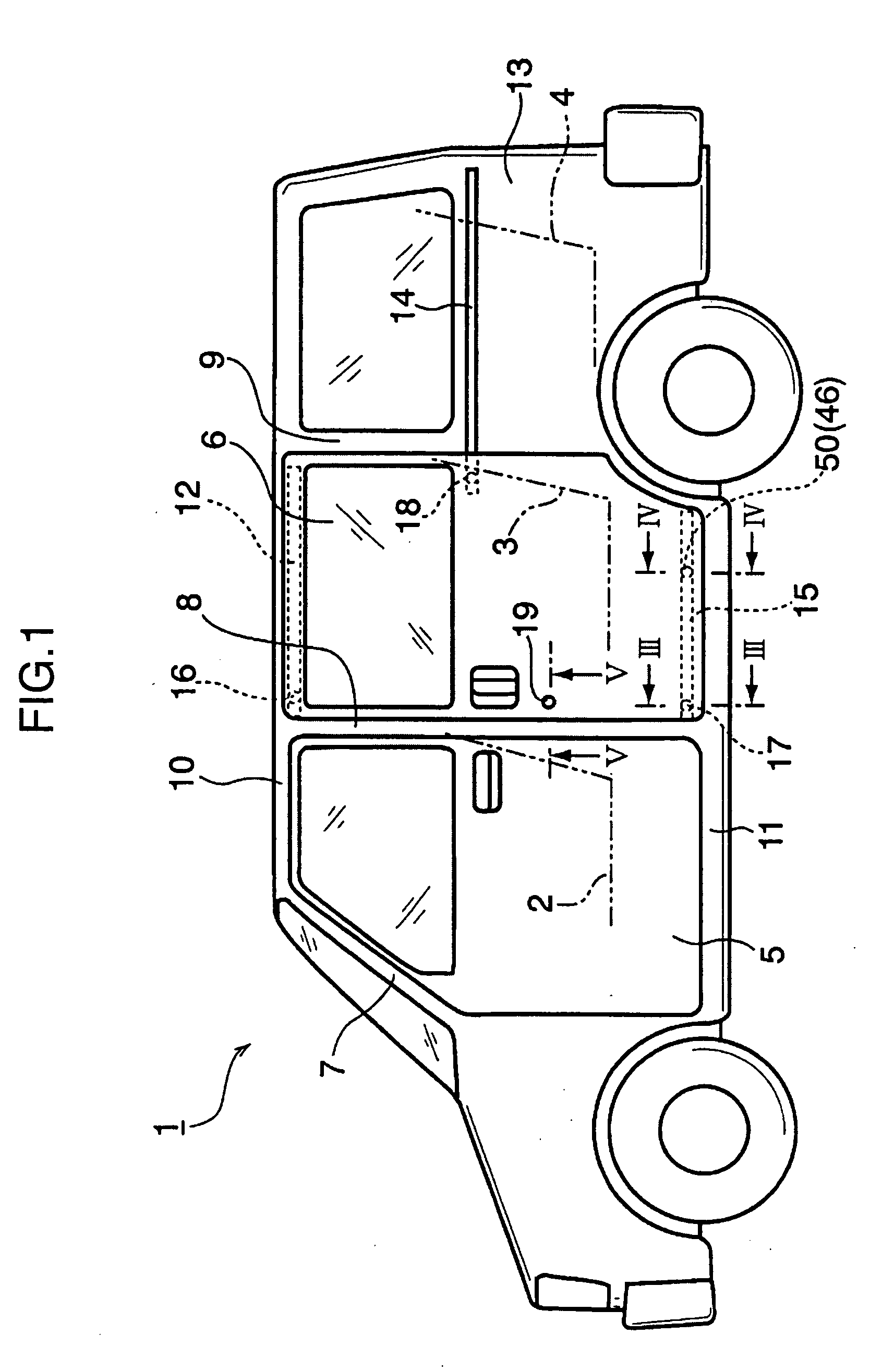 Side structure of vehicle