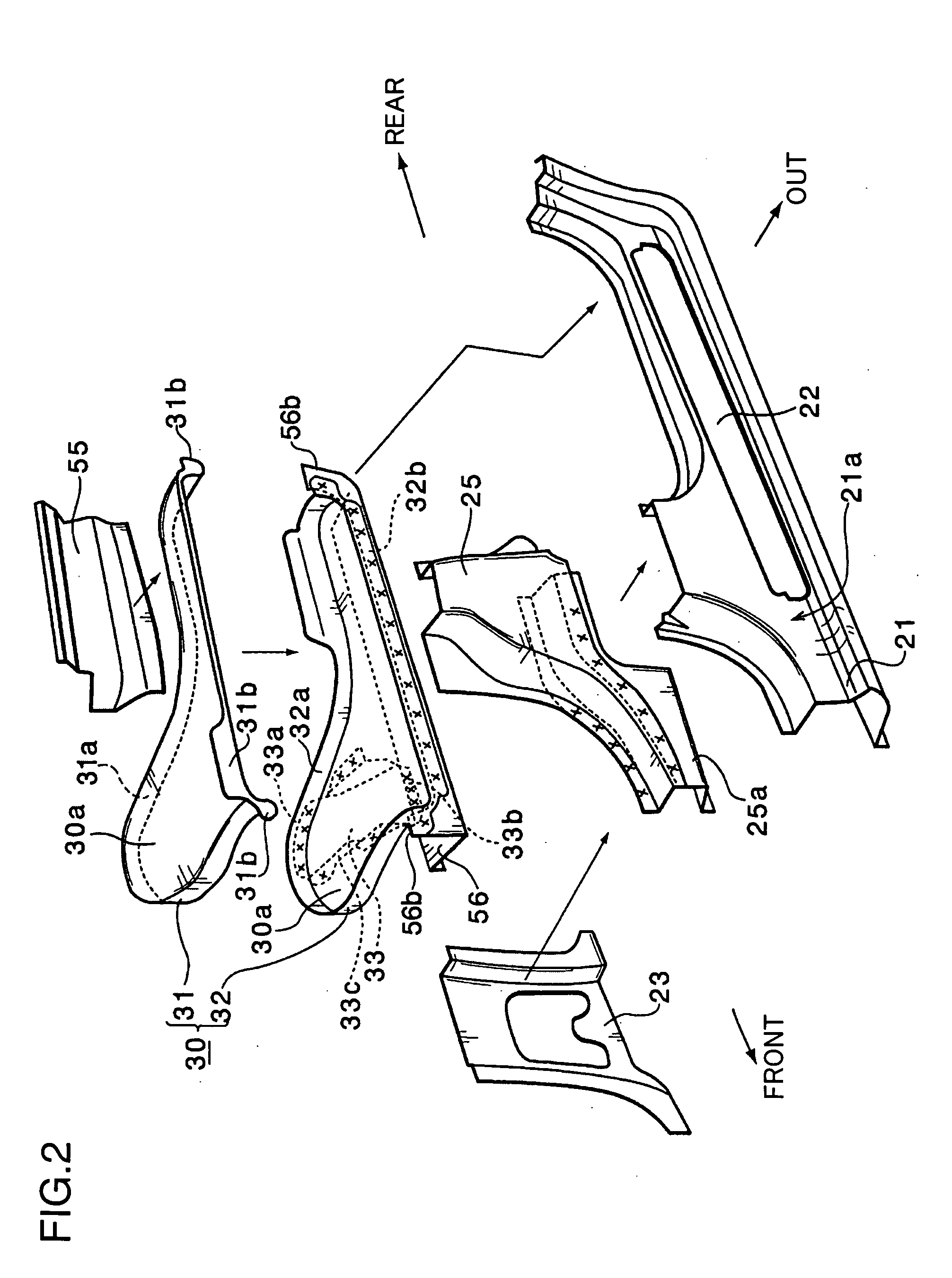 Side structure of vehicle