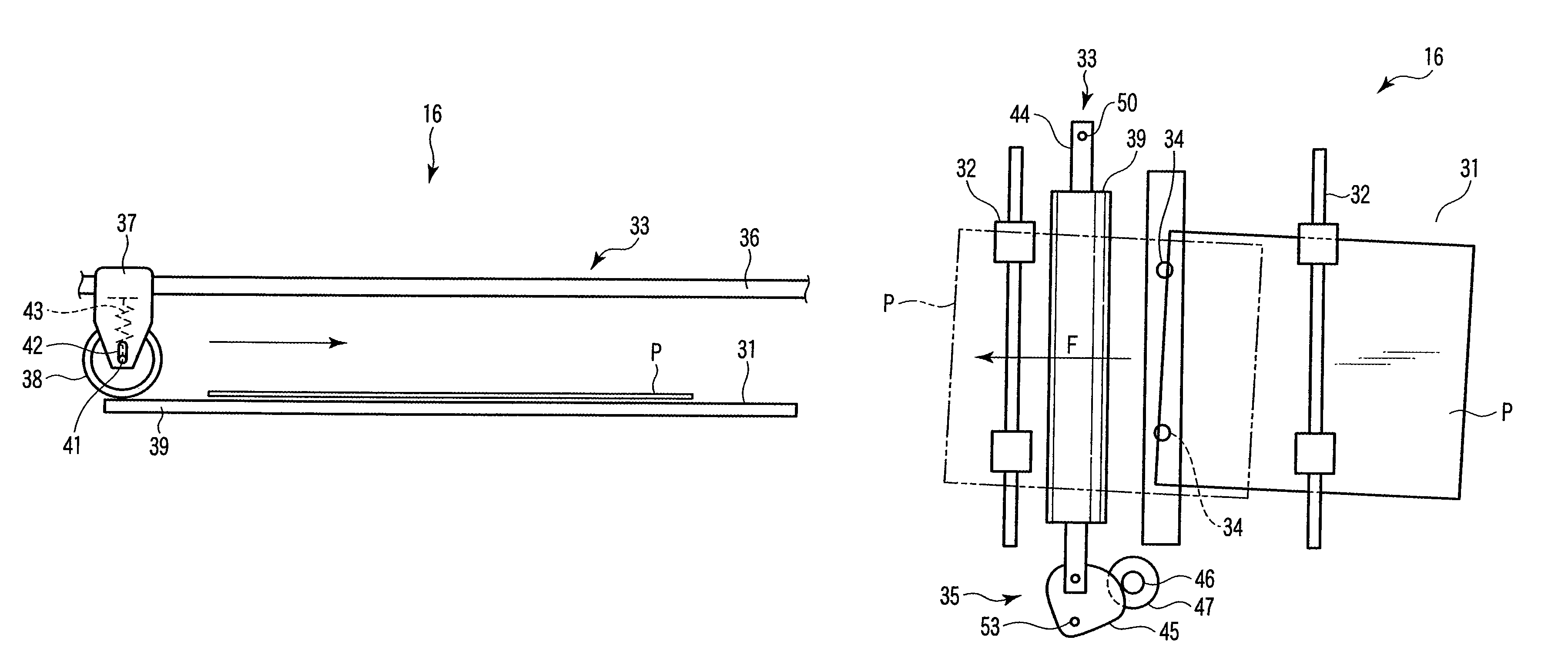 Creasing device, post-processing apparatus equipped therewith, creasing method, image forming apparatus and crease-added printing method