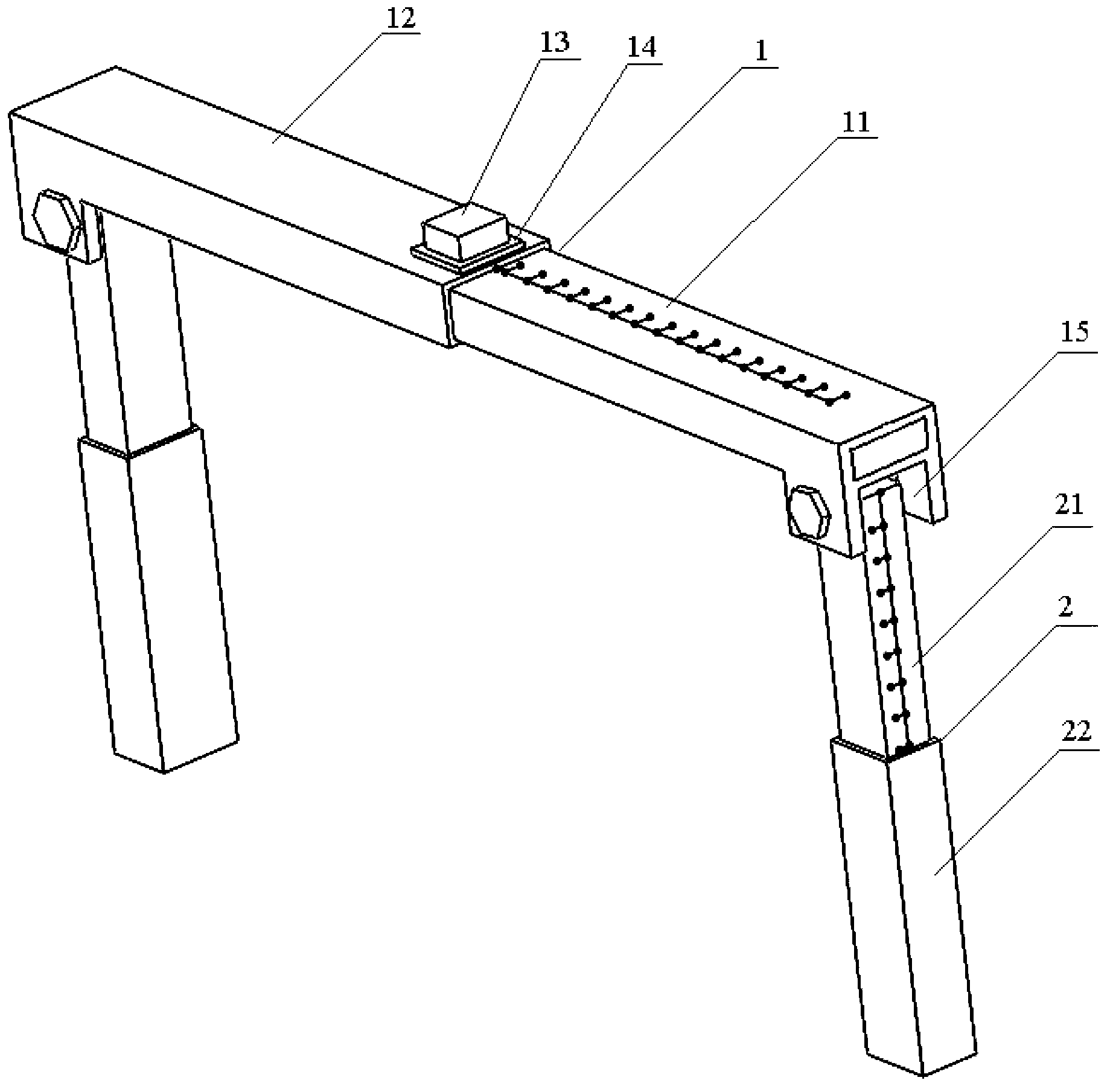 Spirit level for power transmission line n-shaped rod construction