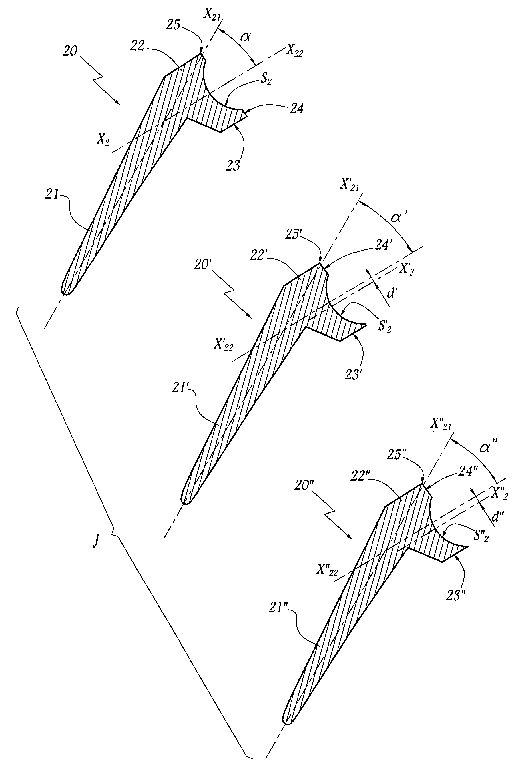 Set of humeral components for total shoulder prosthesis