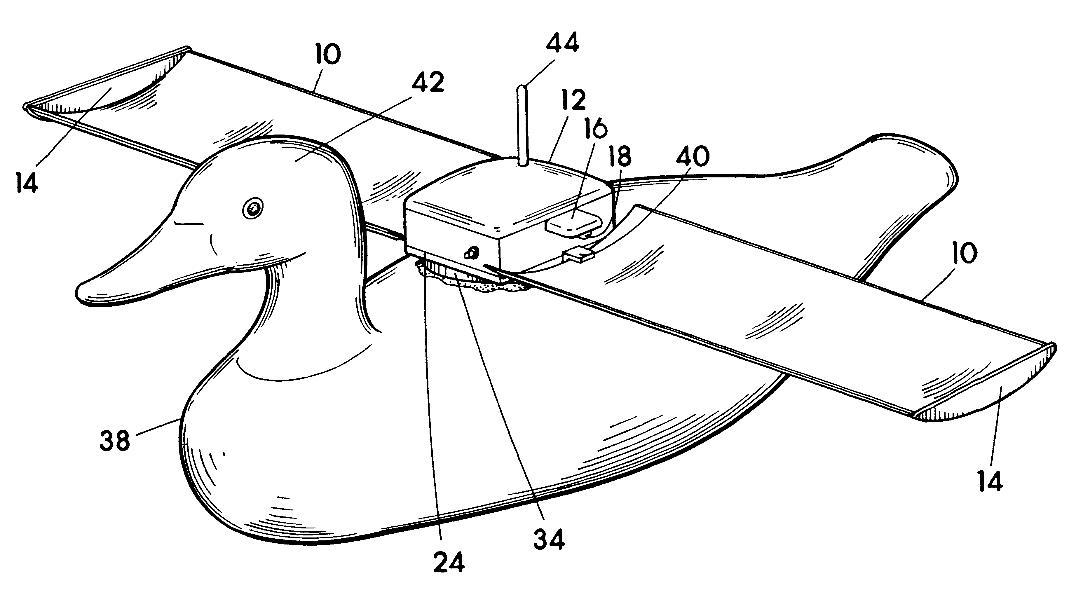 Simulated wing movement on a decoy