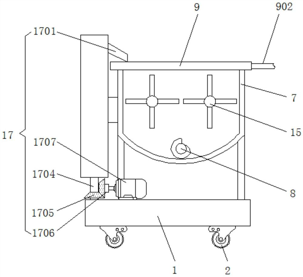 Movable building slurry stirring device