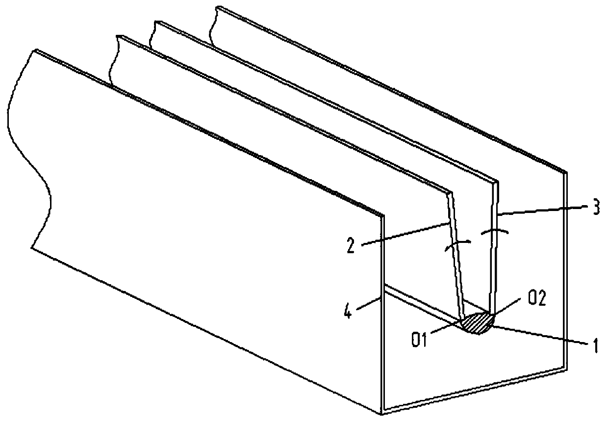 Long-service-life steel flowing groove and manufacturing die and manufacturing method of long-service-life steel flowing groove