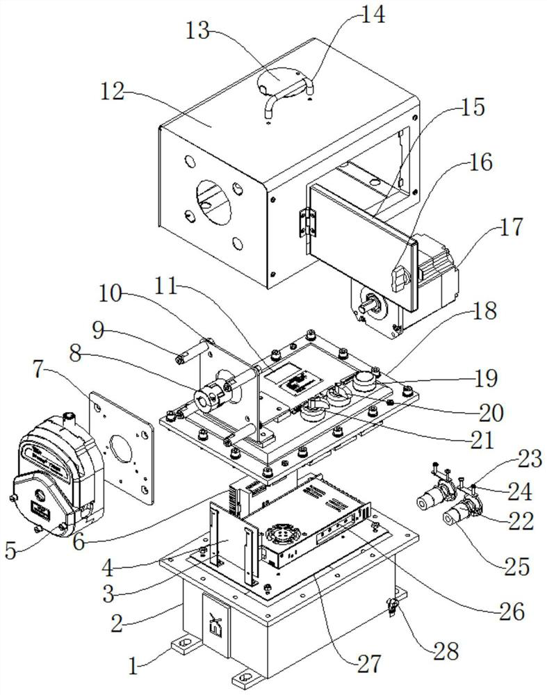 Integrated explosion-proof stepping peristaltic pump