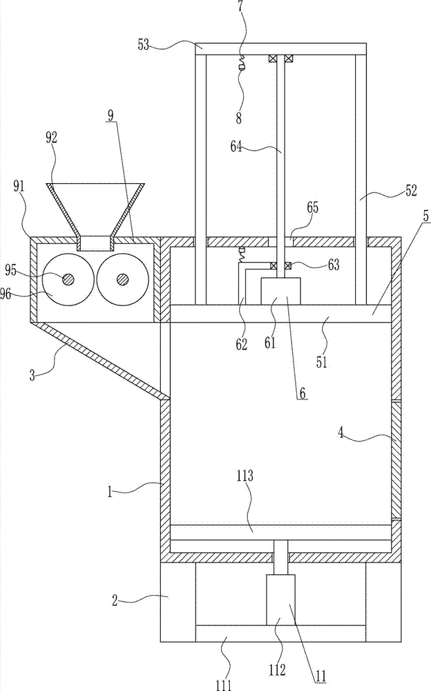 Crushing and compressing device for waste plastic