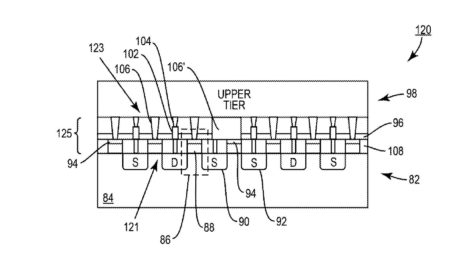 Tie-off structures for middle-of-line (MOL) manufactured integrated circuits, and related methods