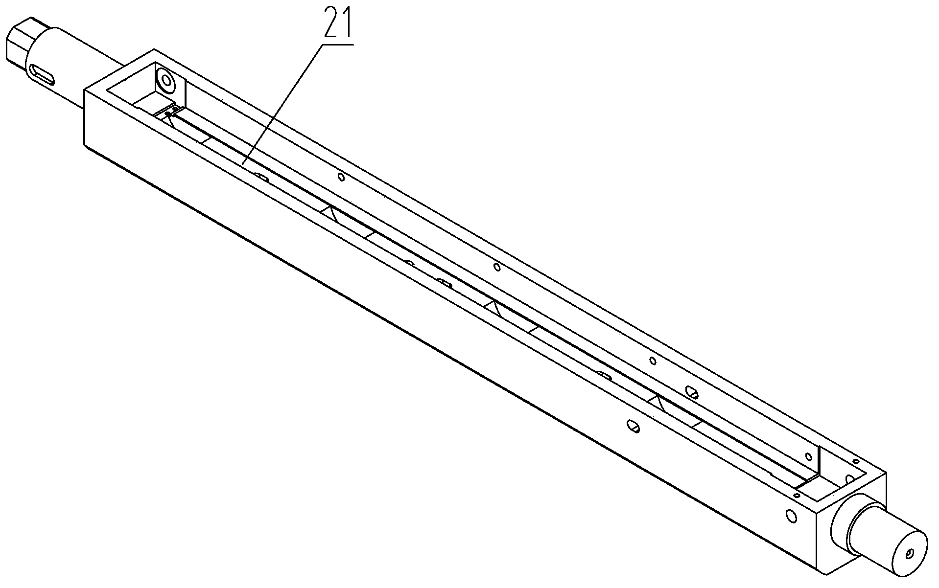 Device for assisting boring machine to process long conical through hole