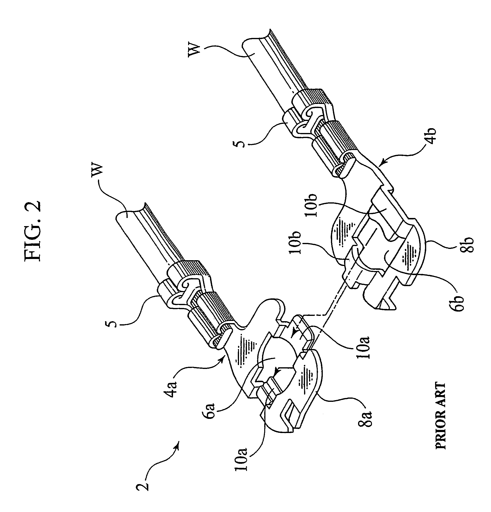 Metal terminal with weakened part