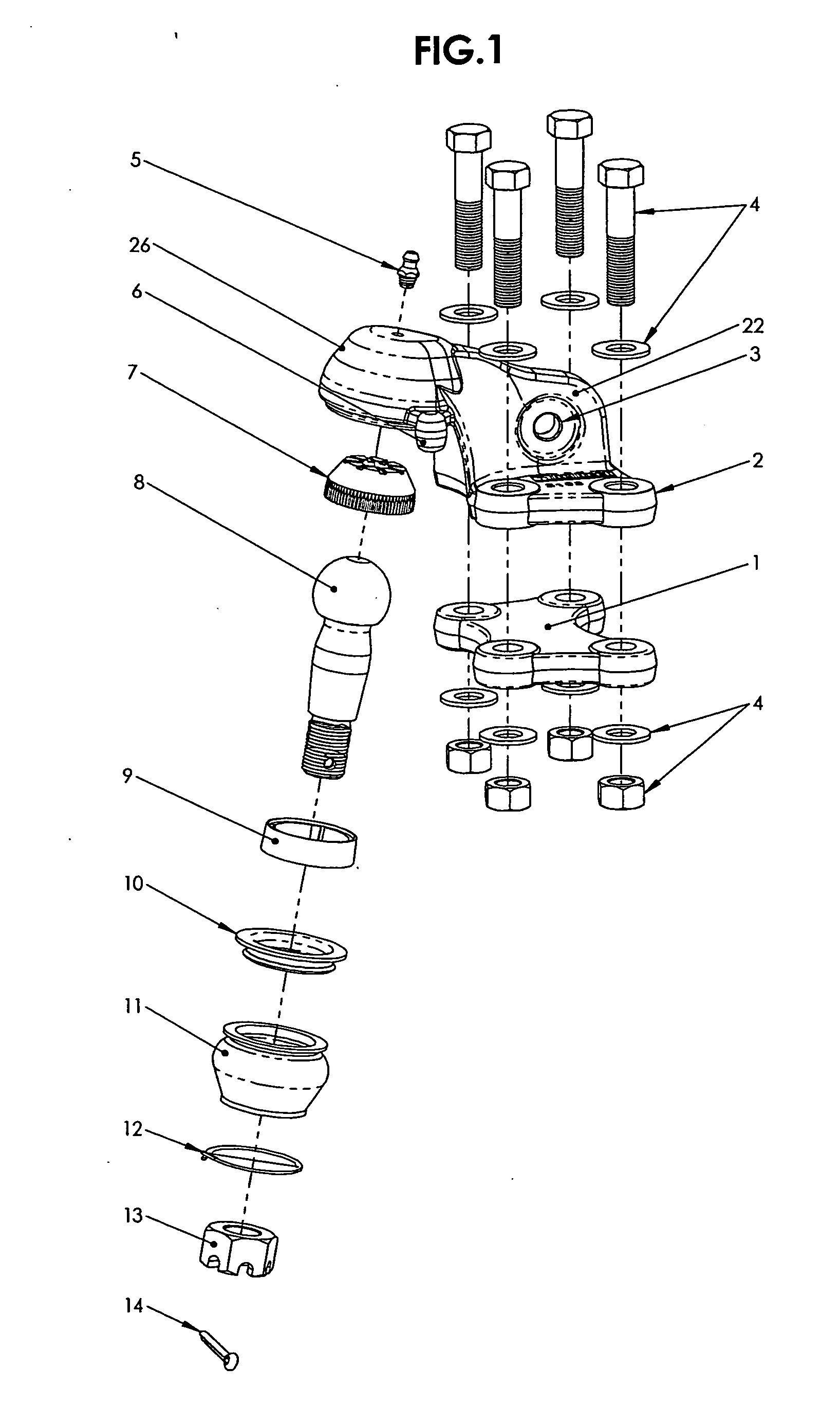 Ball joint for steering knuckle