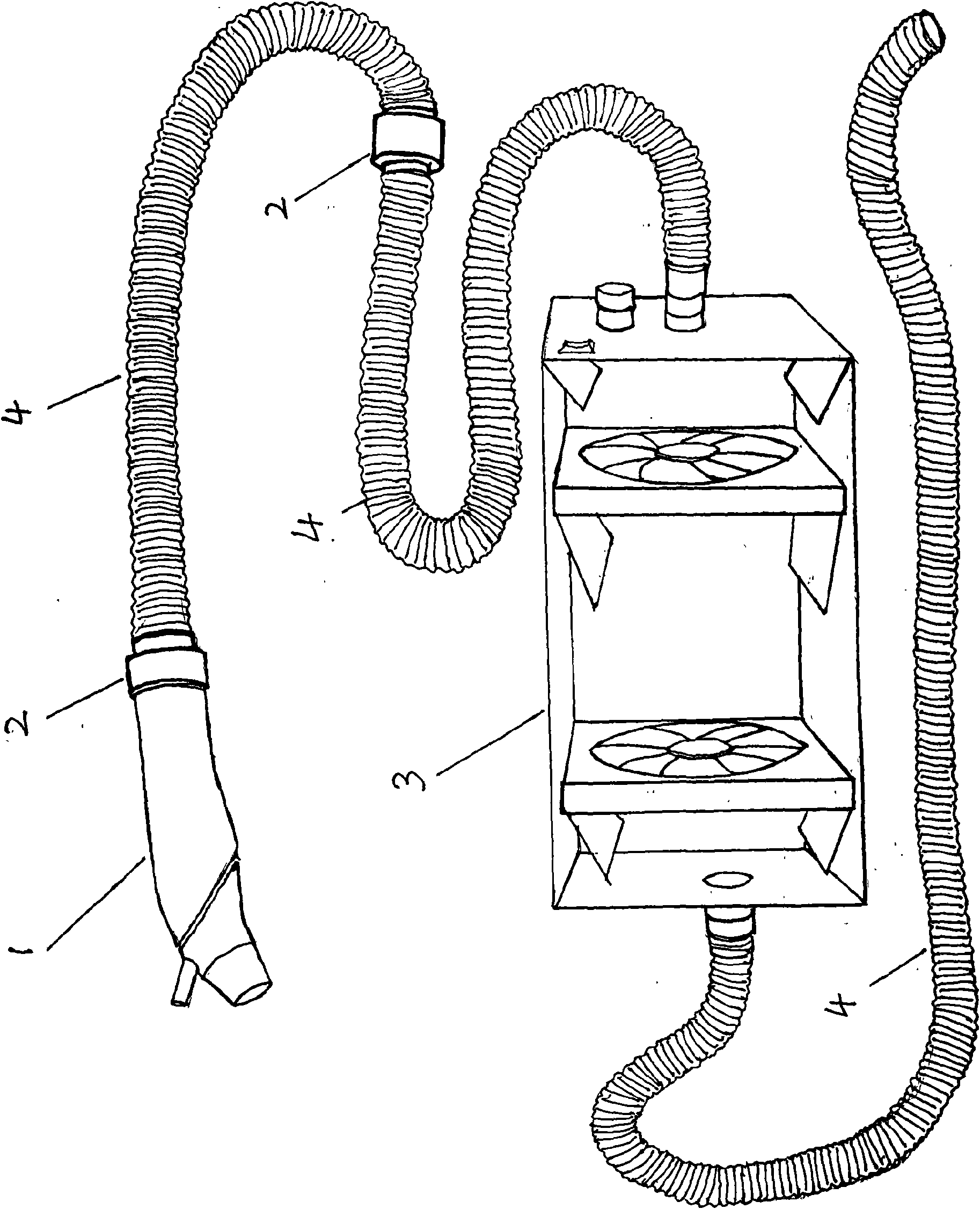 Indoor or interior second hand smoking direct exhaust device