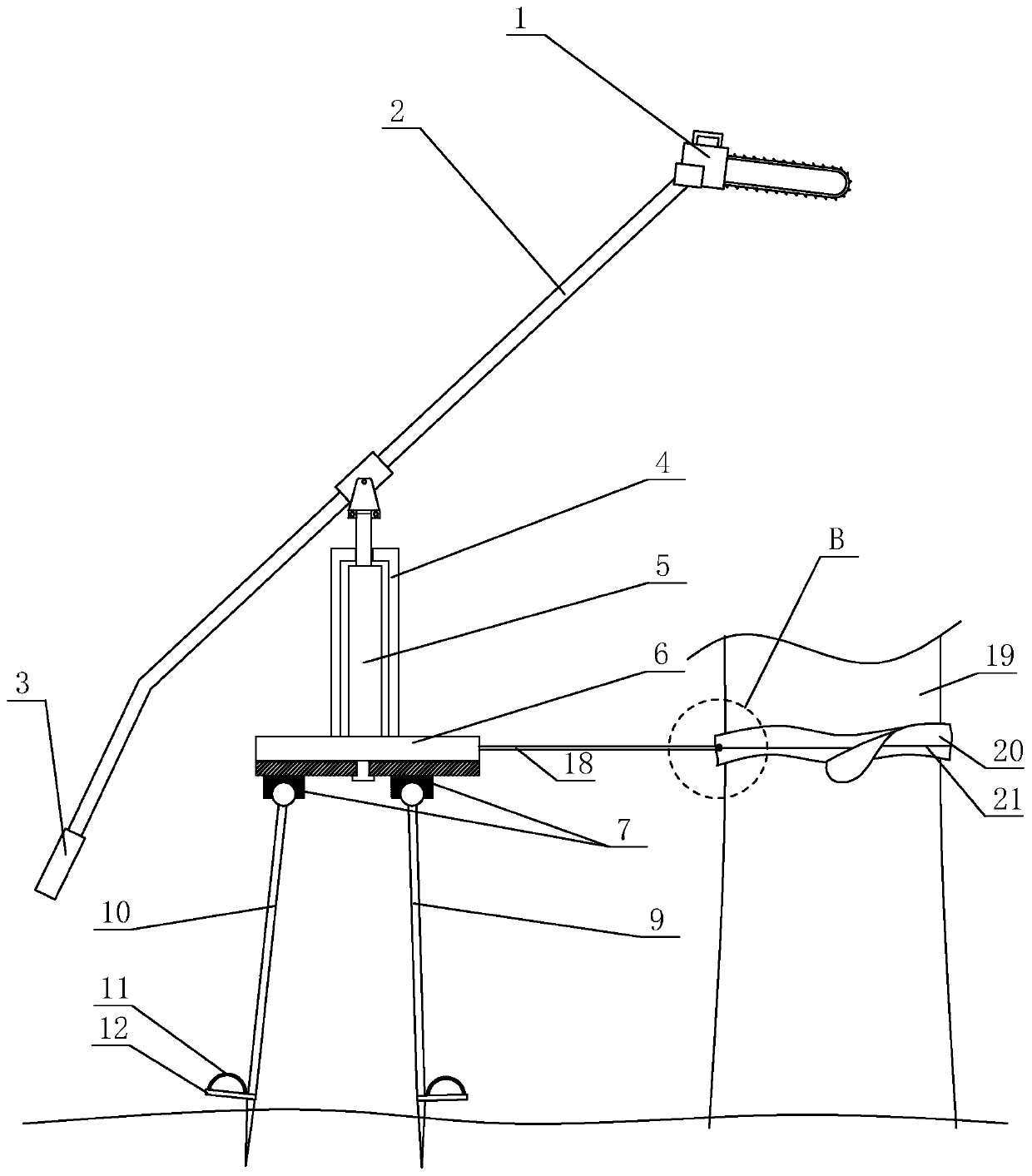 Efficient branch trimming device